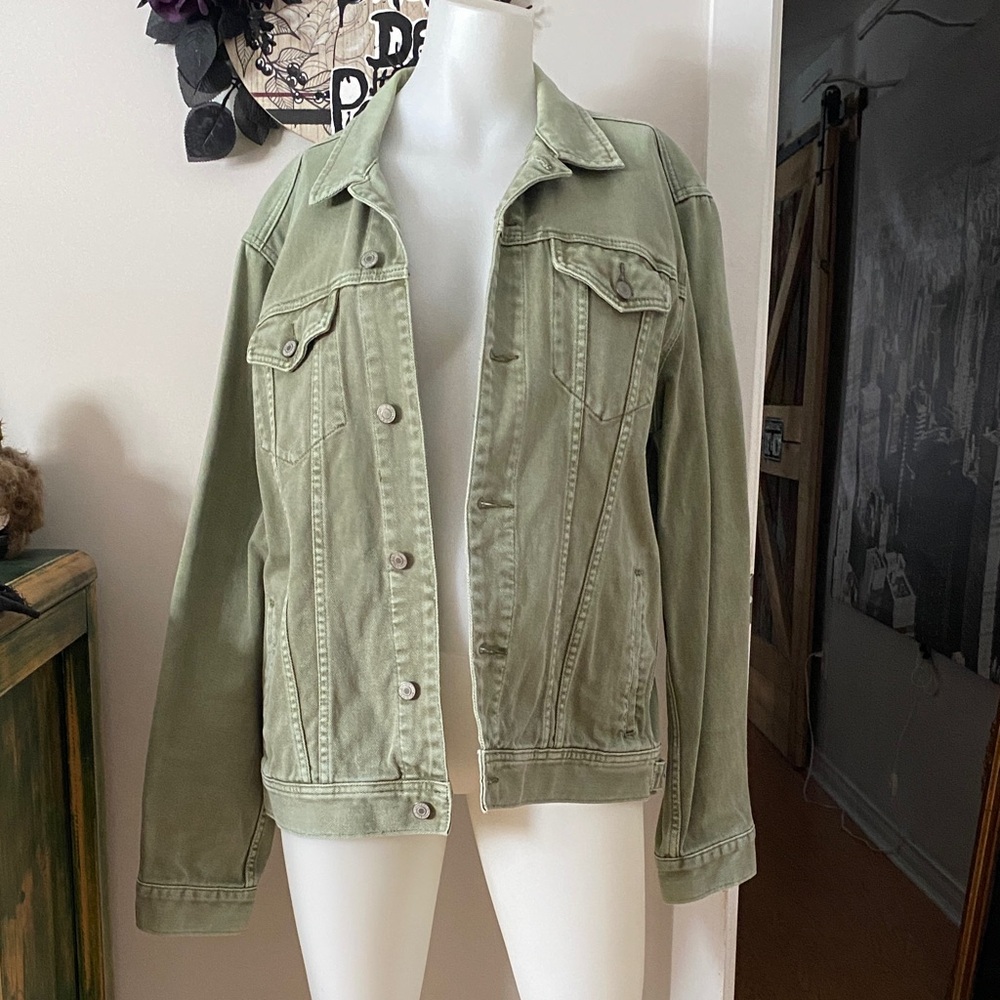 Old Navy Olive Green Denim Jacket
